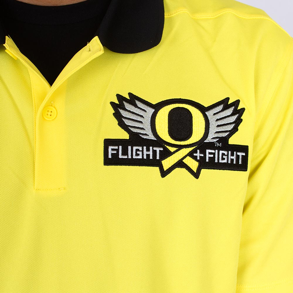 Classic Oregon O, Nike, Yellow, Polo, Performance/Dri-FIT, Men, React, Ribbon, Flight and Fight, Shirt, 812179